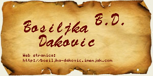 Bosiljka Daković vizit kartica